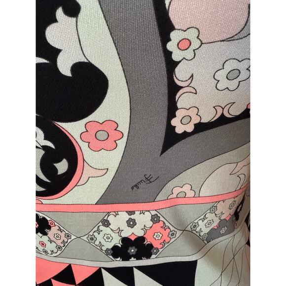 Vintage Emilio Pucci Silk Turtleneck Groovy Print Blouse Size 4 - Picture 2 of 9